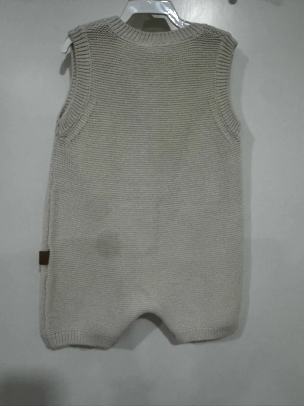 NWT Goumi Gender Neutral Cream Knit Button Romper 18-24M